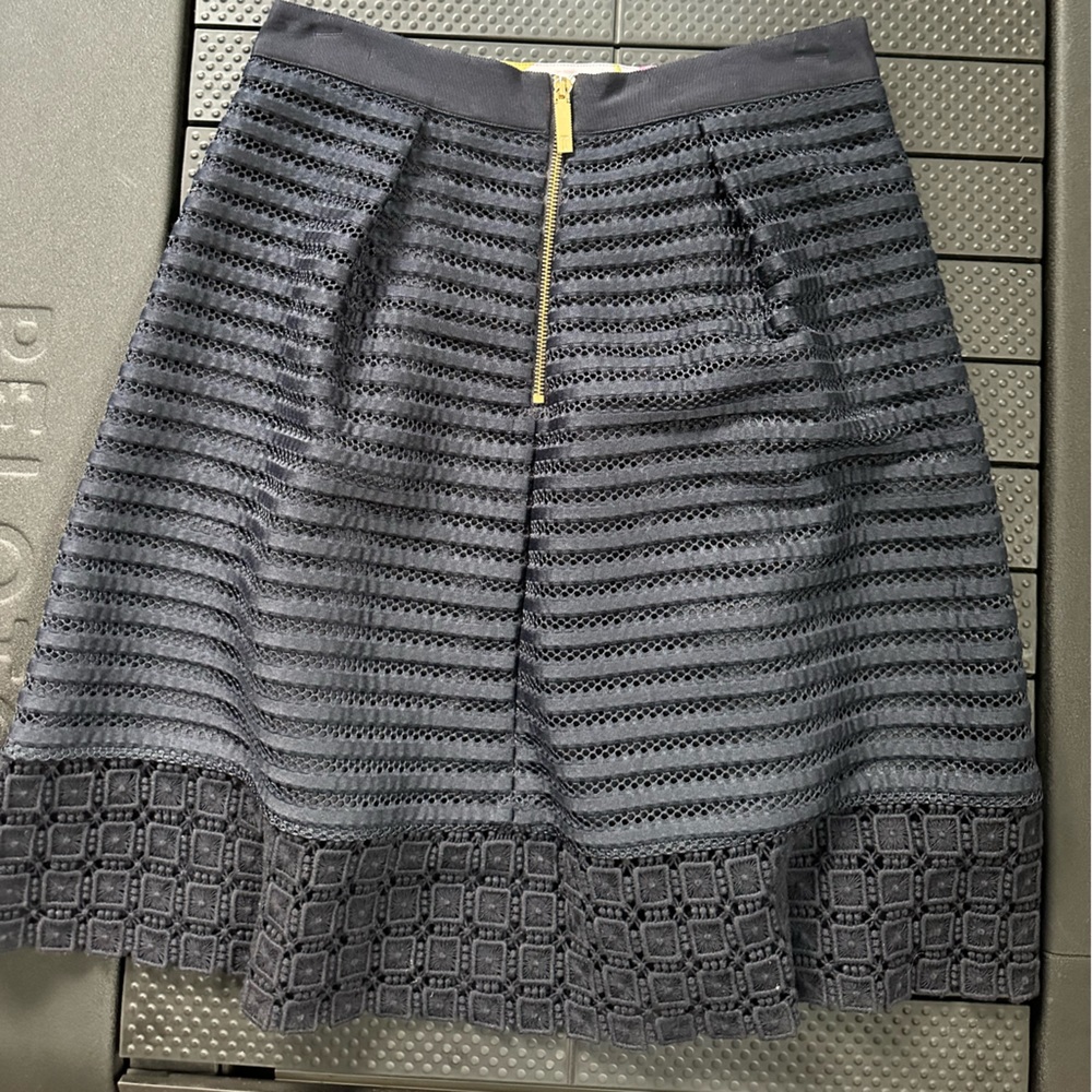 Ted Baker navy eyelet skirt, size 2